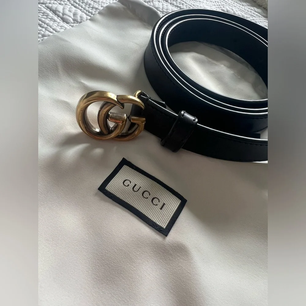 Women’s Gucci belt small buckle black leather - Picture 4 of 6